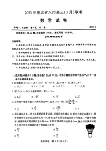 湖北八市2023届高三3月联考数学试题